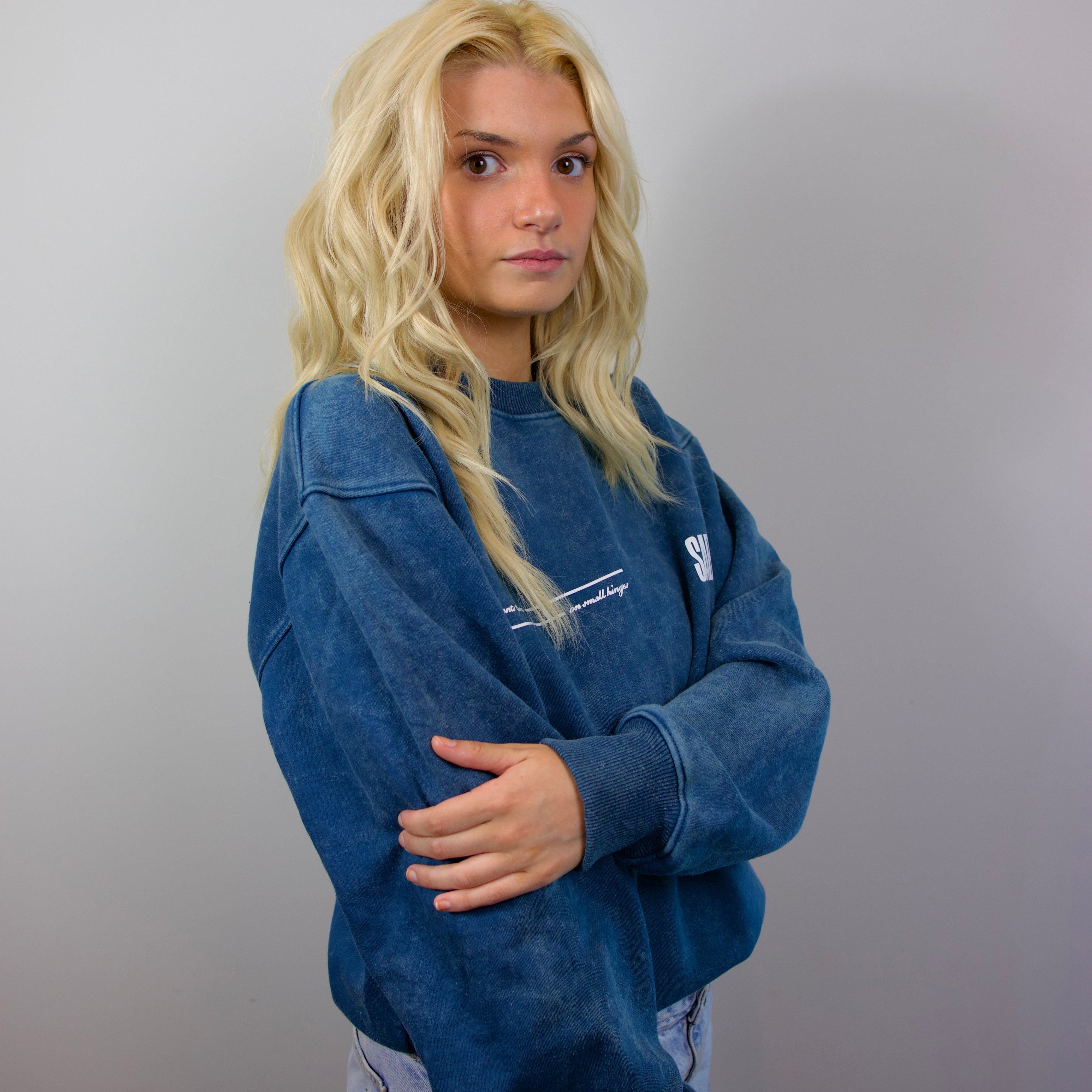 Premium streetwear model in luxury great events sweatshirt