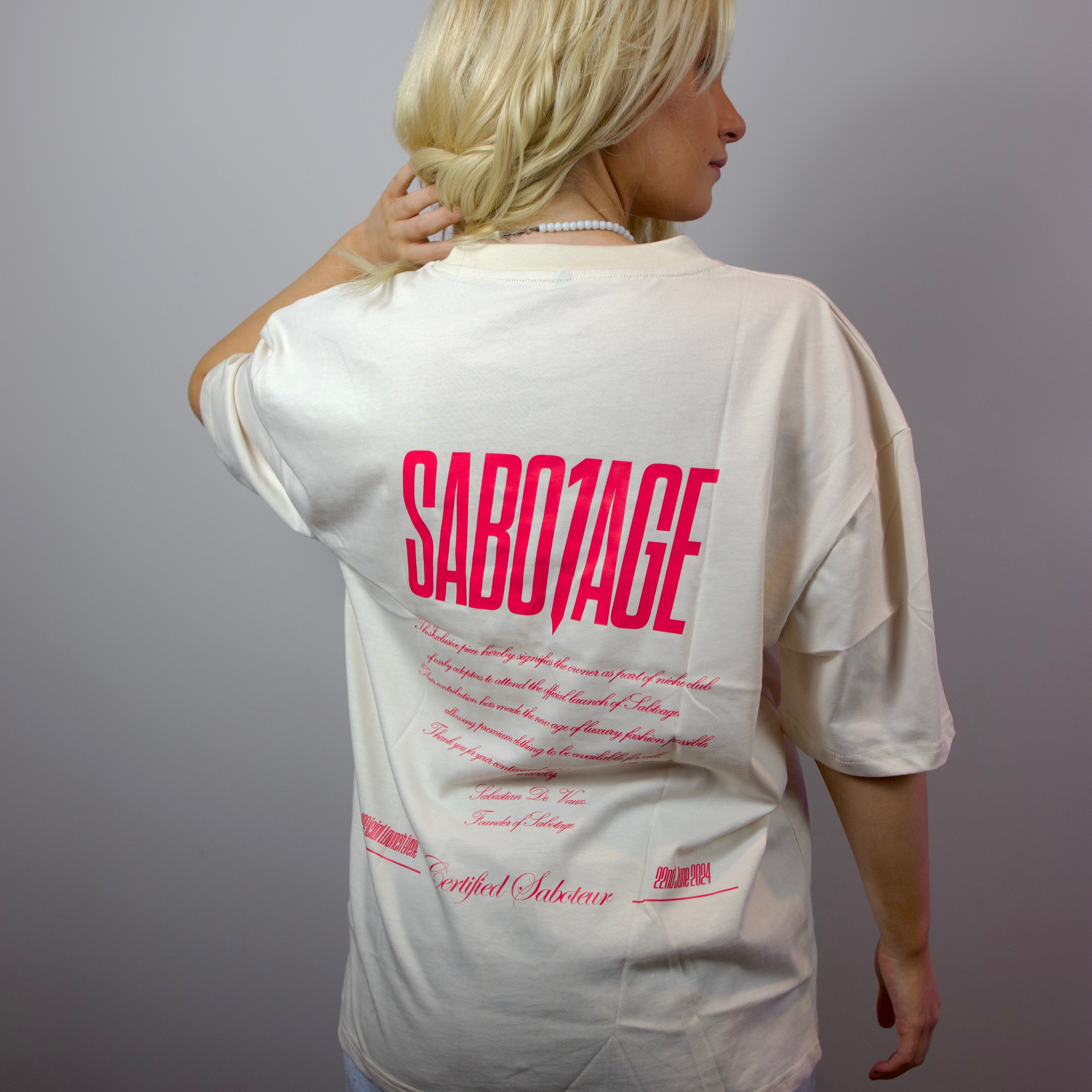 Premium streetwear model in luxury launch t-shirt made in Portugal
