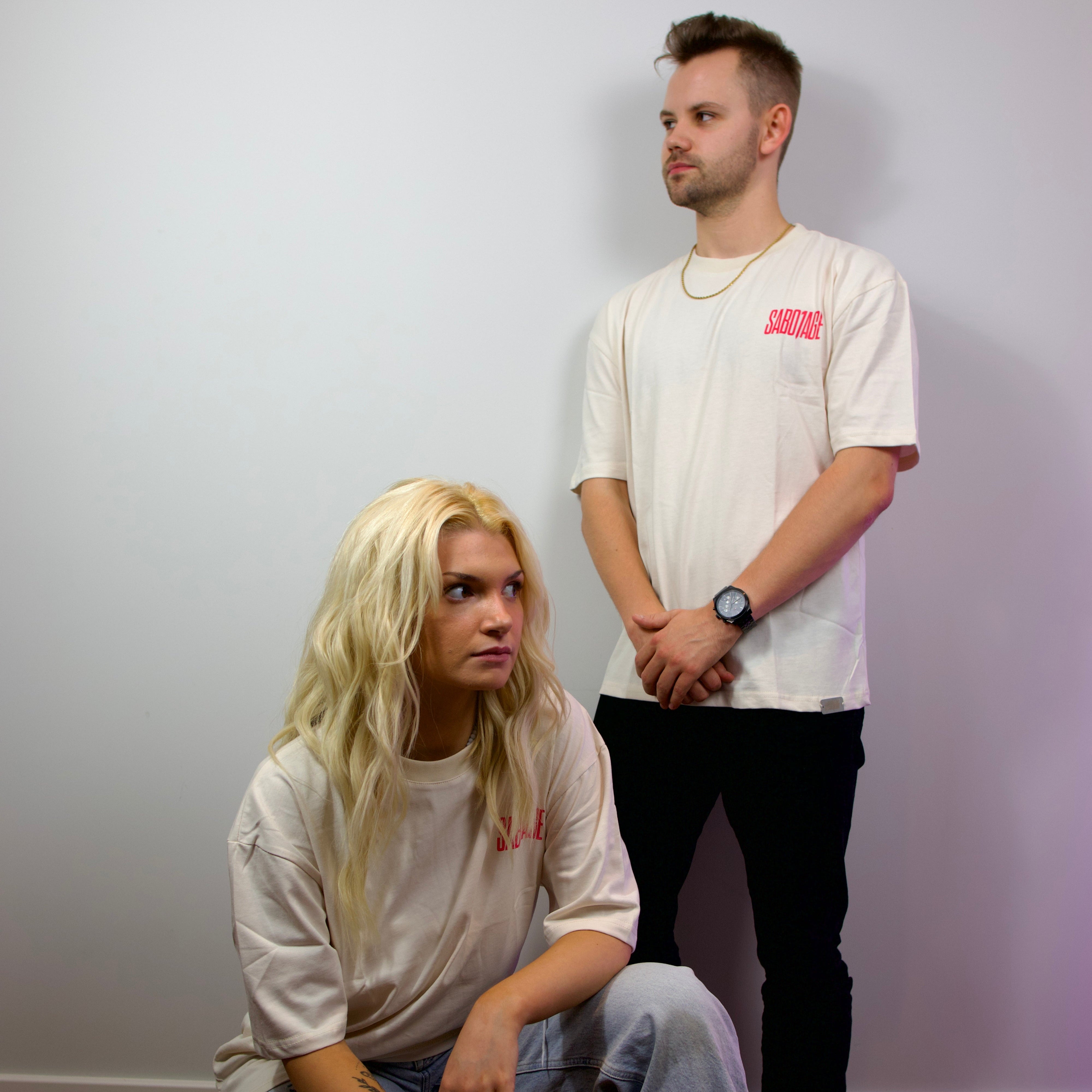 Premium streetwear models in luxury launch t-shirt made in Portugal