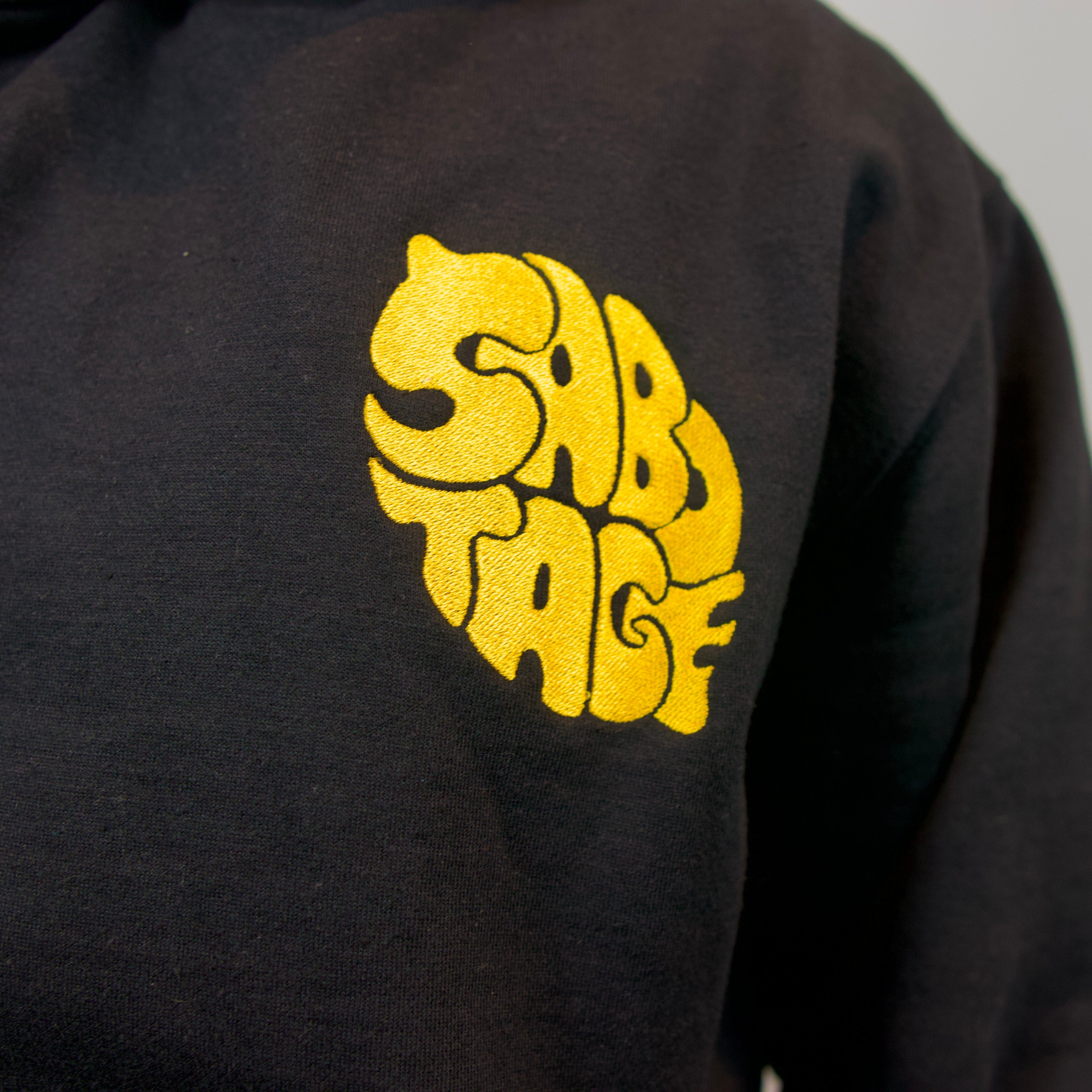 Luxury Lemon Hoodie logo detail and luxury cotton texture shot premium streetwear