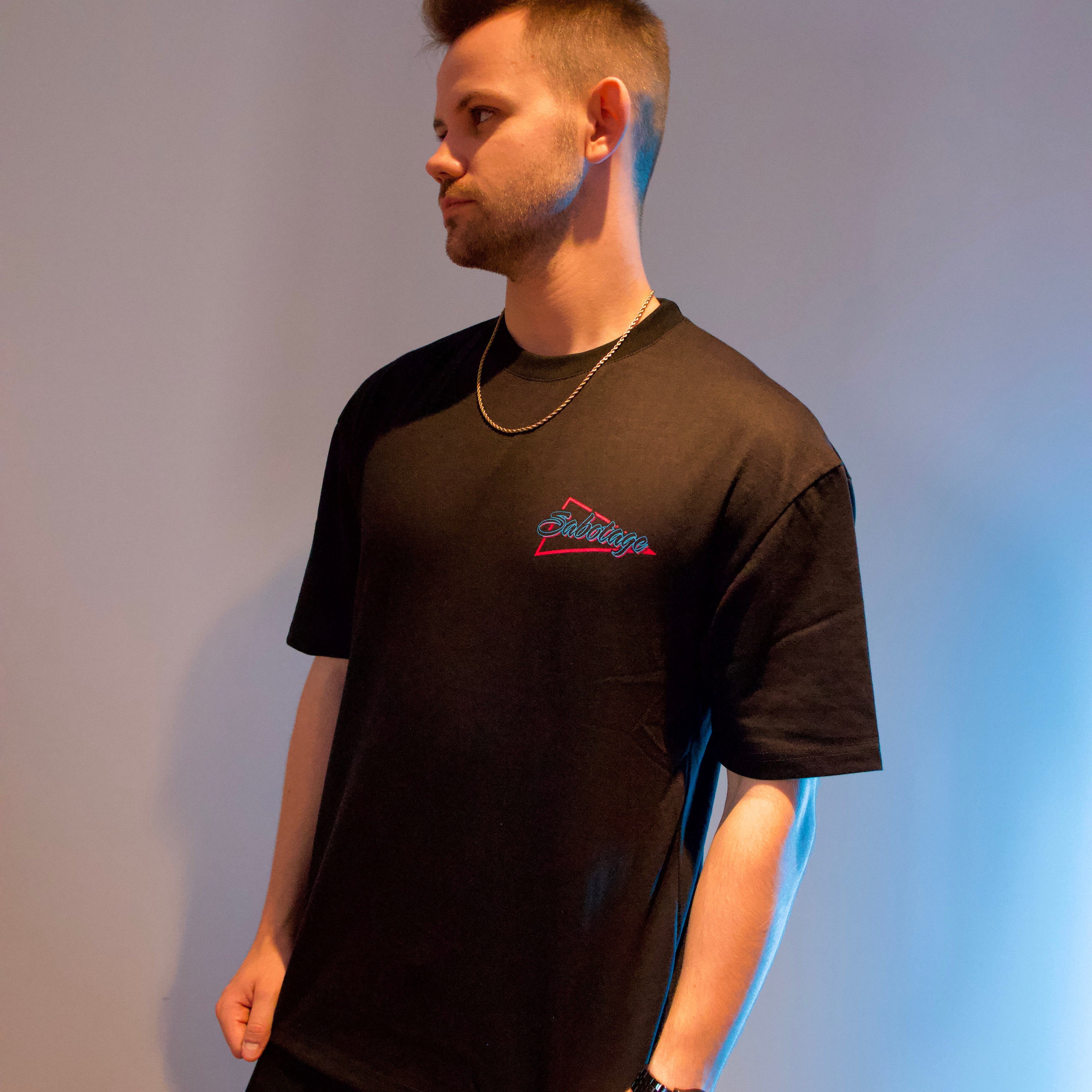 Premium streetwear model in luxury stranded t-shirt made in Portugal