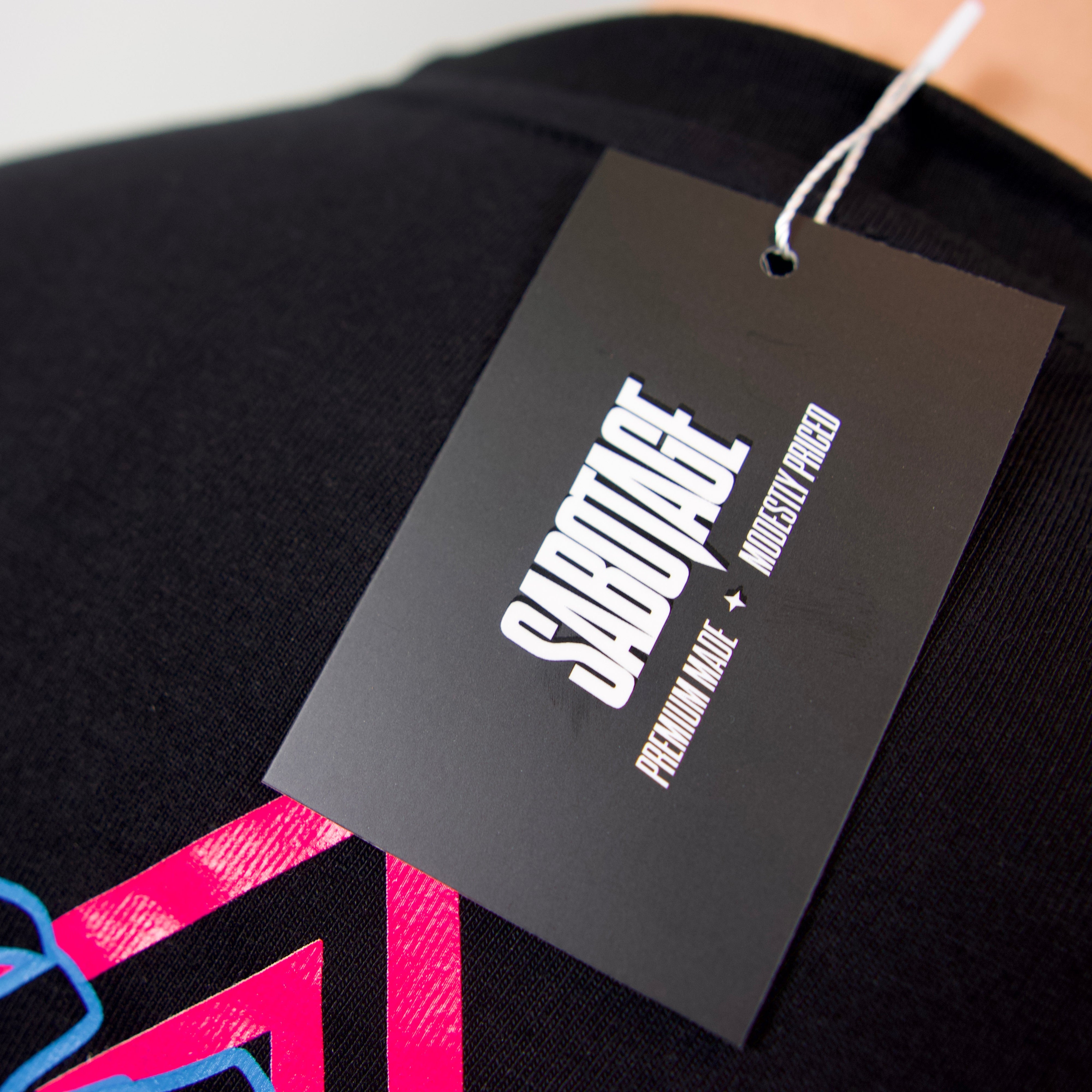 Premium streetwear tag label of luxury stranded t-shirt made in Portugal